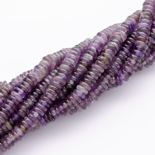 Natural Purple Amethyst smooth rondelles beads colorful Stone beads 6x2mm 15 inch strand Gemstone WA-3127