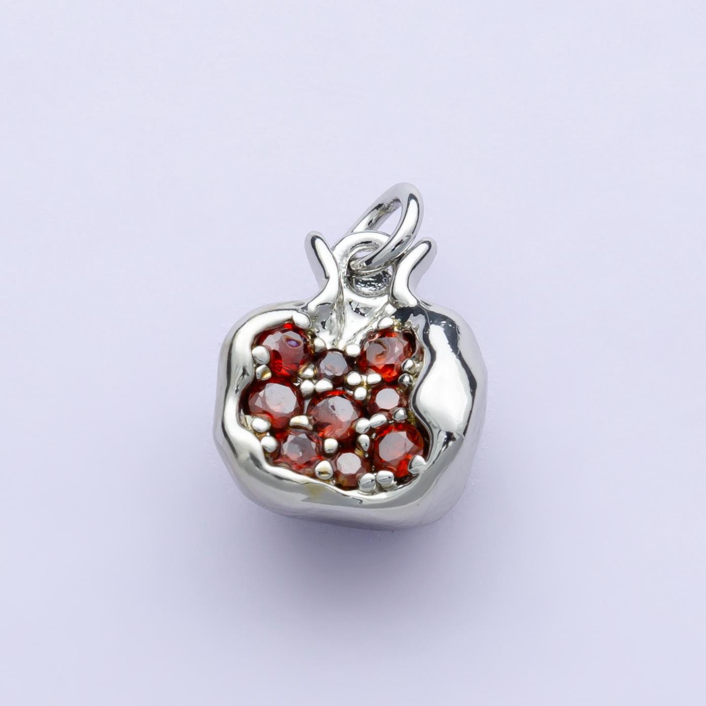 Mini Dark red pomegranate gold charm 24k Gold Filled Red micro pave charms diy Summer Fruit bracelet jewelry findings jewelry making C-016
