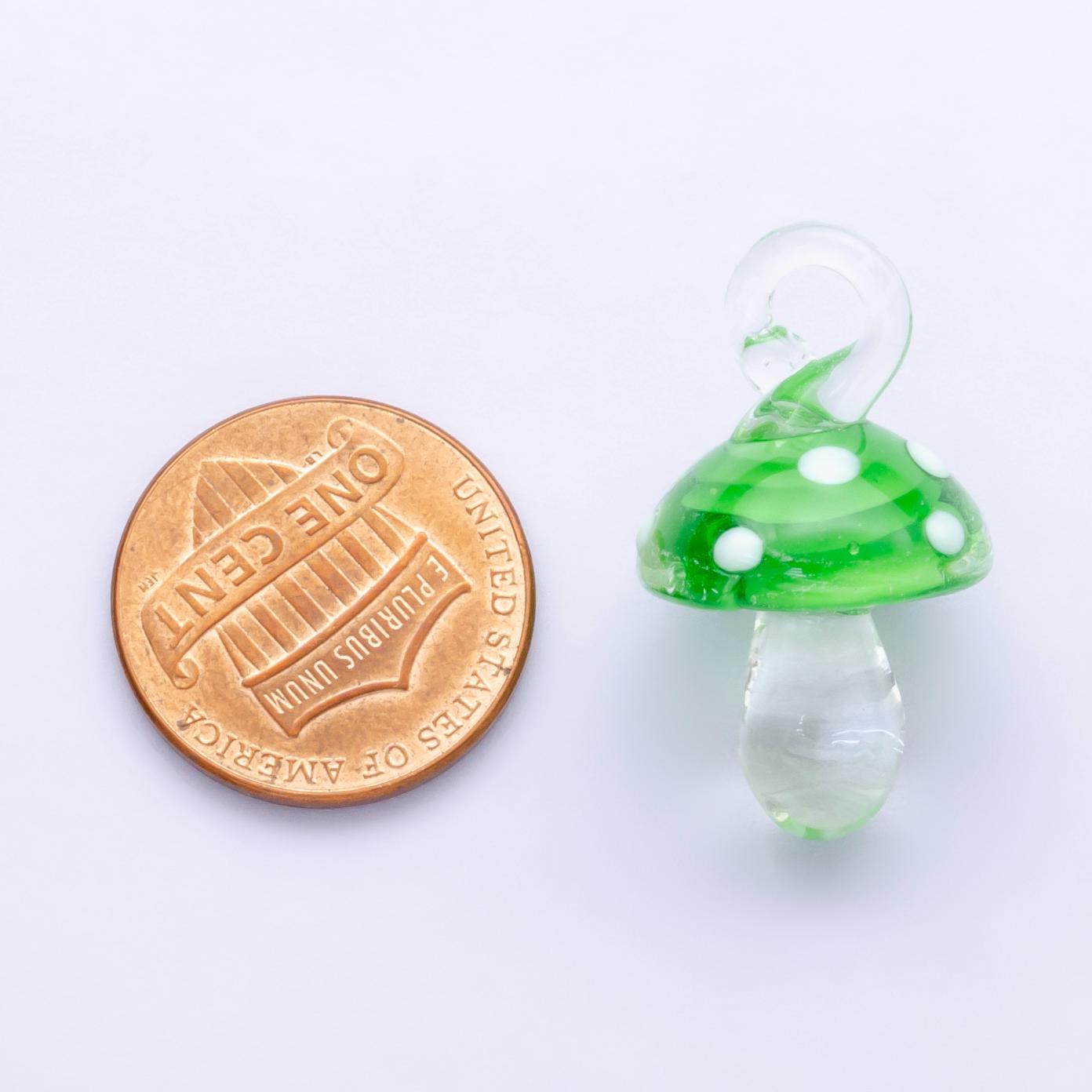 Colorful Glass mushroom charm small unique magic mushroom pendant jewelry gift idea for bracelet necklace earring component diy jewelry N123