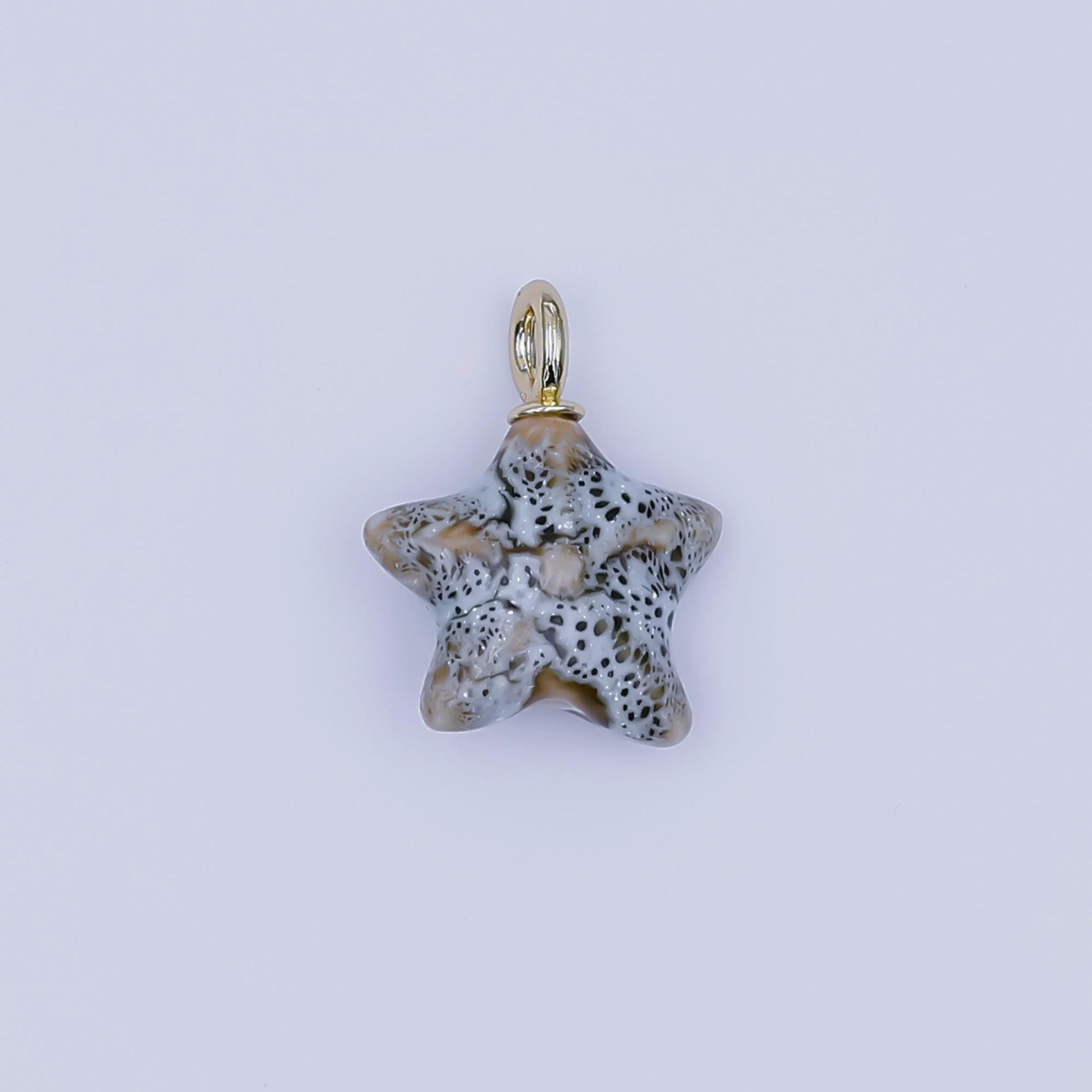 Dainty ceramic charm handmade Star Fish Shell porcelain Beach charm for necklace bracelet jewelry making supply N-099