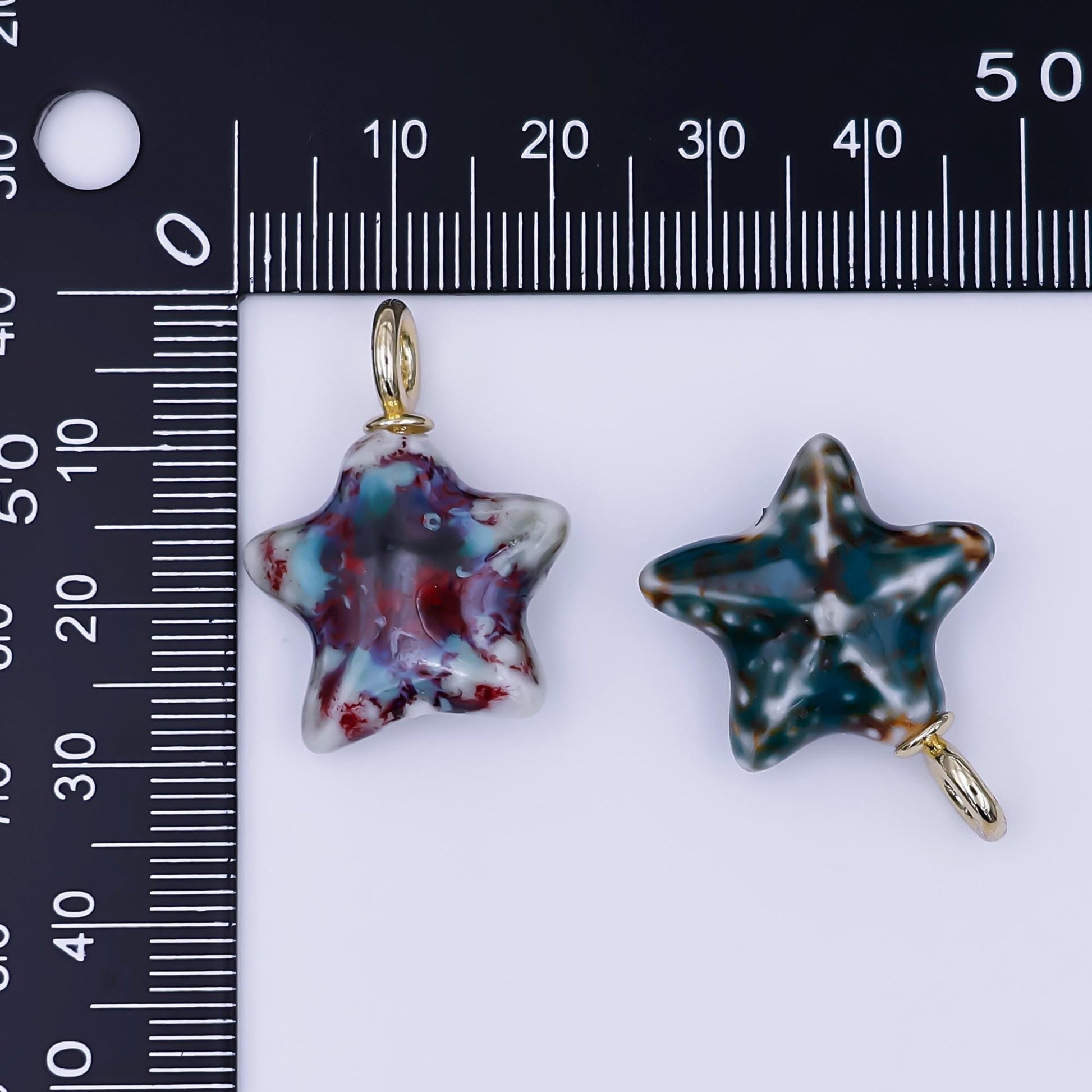 Dainty ceramic charm handmade Star Fish Shell porcelain Beach charm for necklace bracelet jewelry making supply N-099