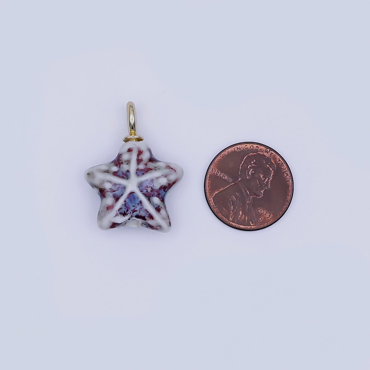 Dainty ceramic charm handmade Star Fish Shell porcelain Beach charm for necklace bracelet jewelry making supply N-099
