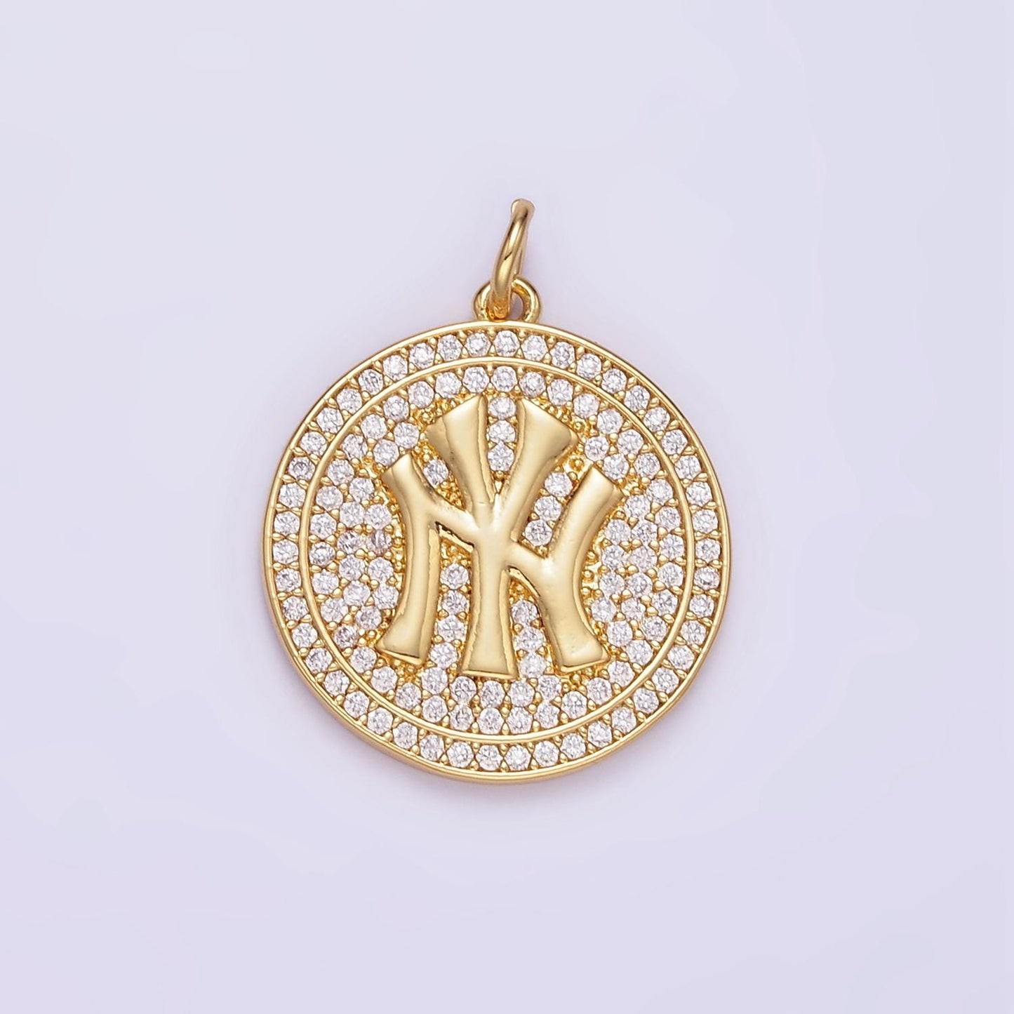 Coin cz gold new york charm State Travel Charm minimalist jewelry micro Medallion Pendant for necklace bracelet Supply D-525
