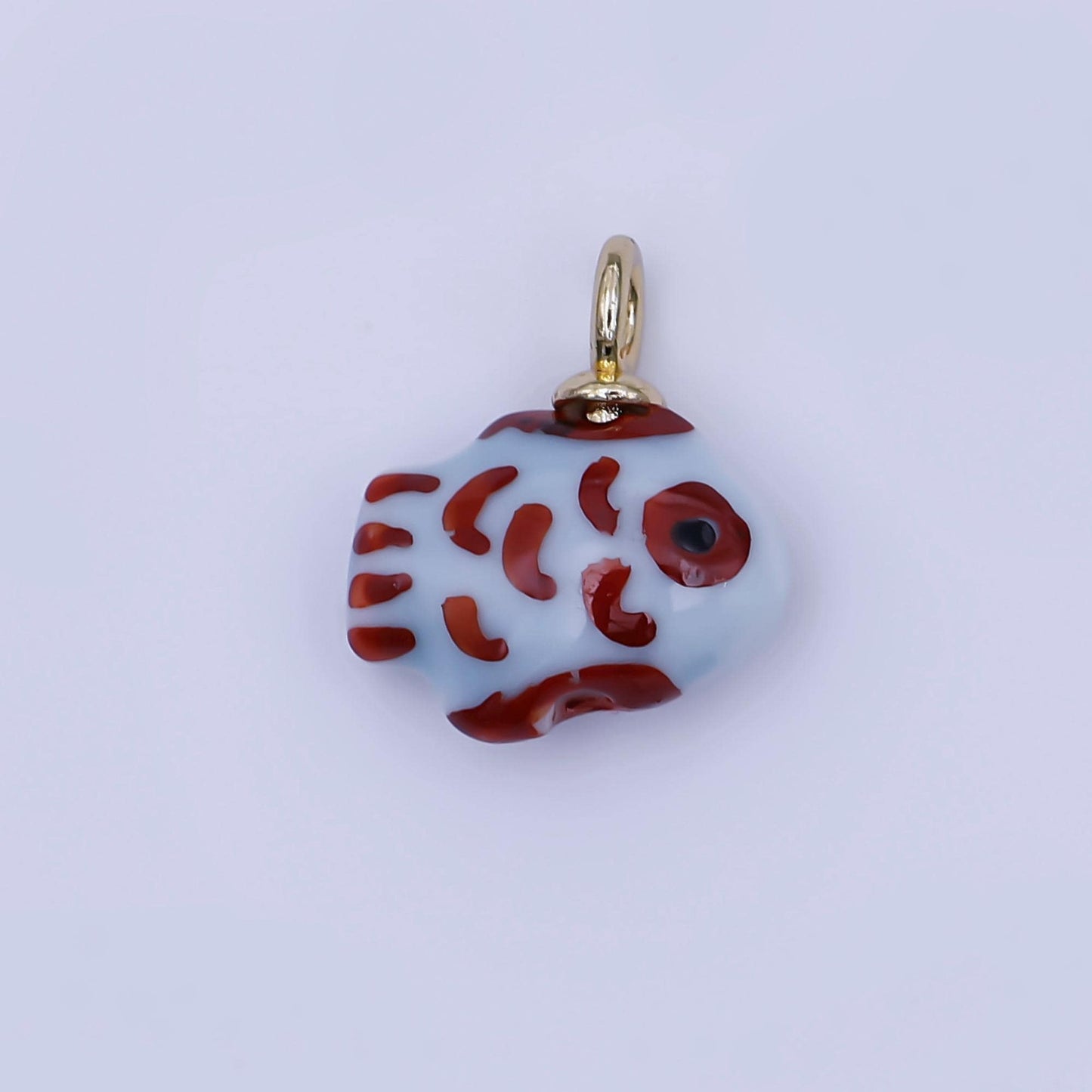 Dainty Fish ceramic charm handmade Pink Cute Fish Shell ceramic porcelain Beach charm for necklace bracelet jewelry making supply N-082