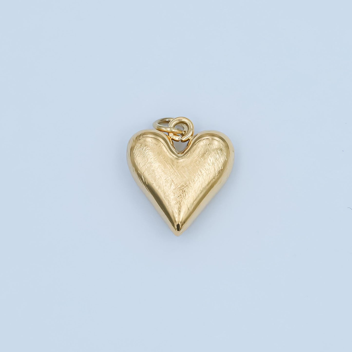 PVD Gold Stainless Steel Mini heart charm pendant puffy heart charm silver 3d gold heart charm for bracelet necklace earring supply P-550