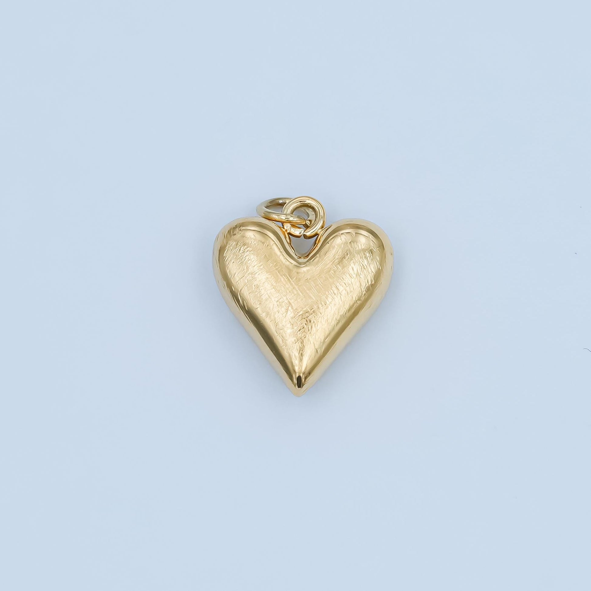 PVD Gold Stainless Steel Mini heart charm pendant puffy heart charm silver 3d gold heart charm for bracelet necklace earring supply P-550