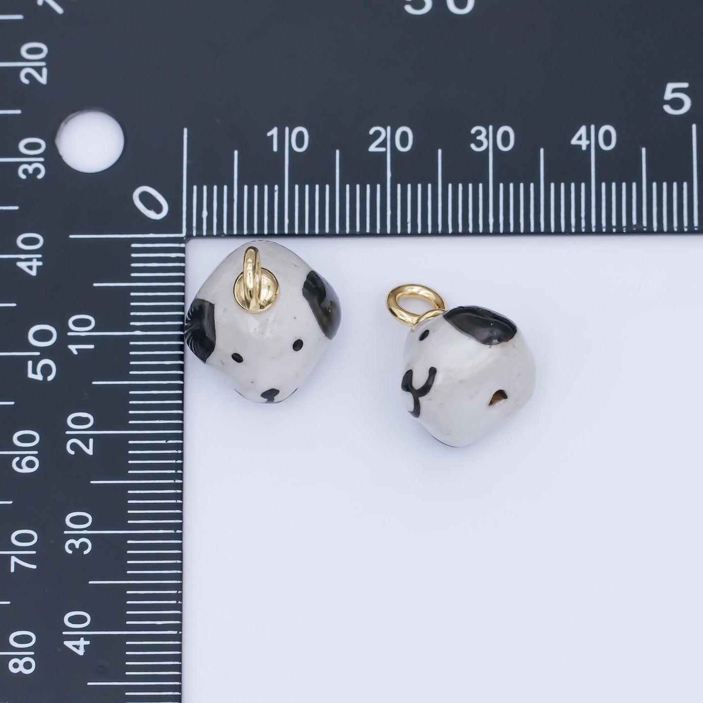 Dainty Dog ceramic charm handmade Puppy porcelain Pet Animal charm for necklace bracelet jewelry making supply N-141