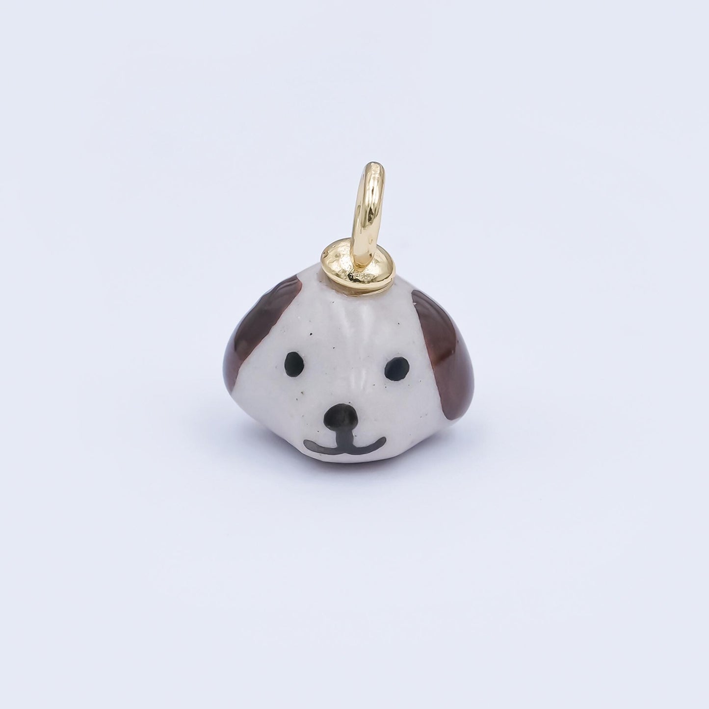 Dainty Dog ceramic charm handmade Puppy porcelain Pet Animal charm for necklace bracelet jewelry making supply N-141
