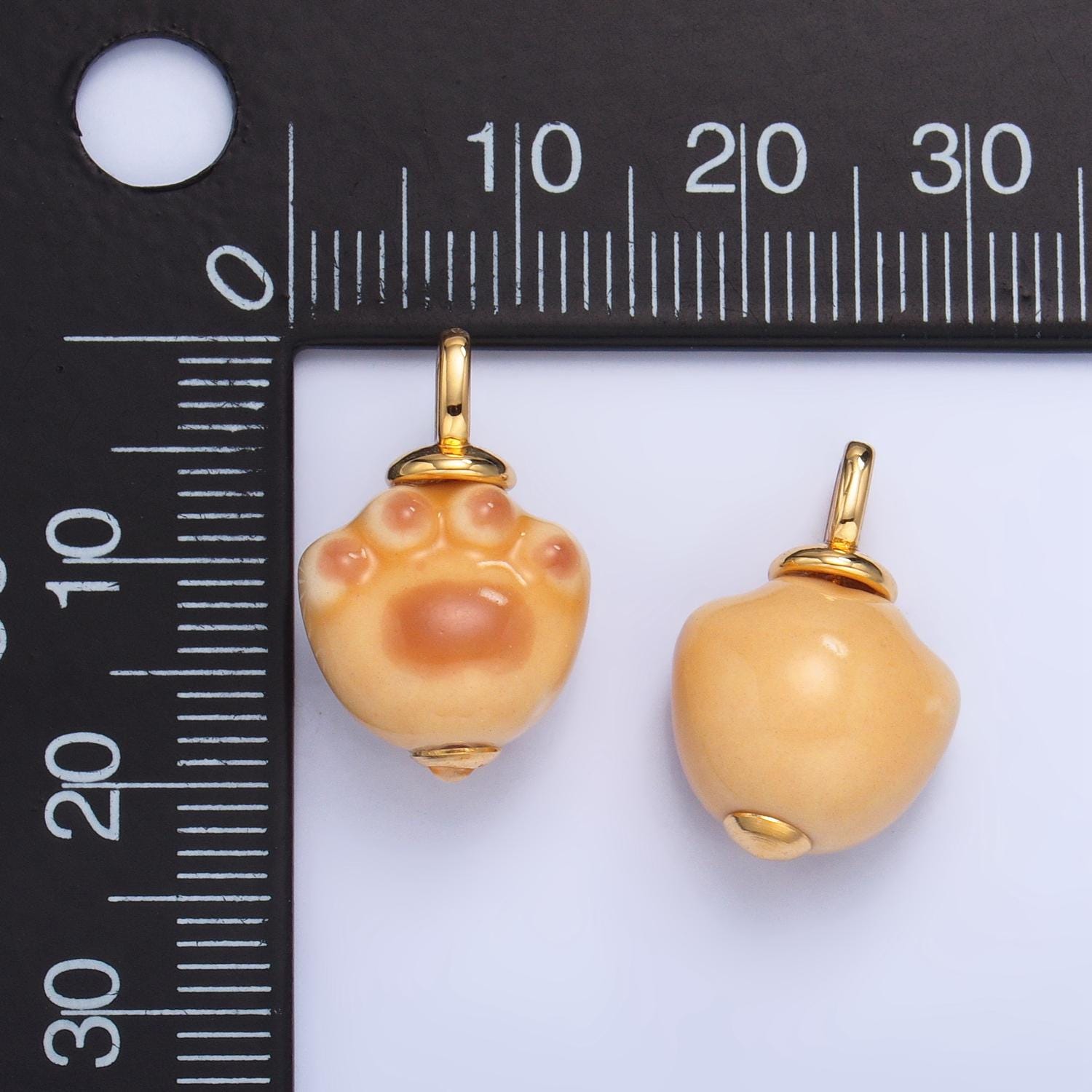 Dainty Dog Paw ceramic charm handmade Pets ceramic porcelain Animal charm for necklace bracelet jewelry making supply N-147