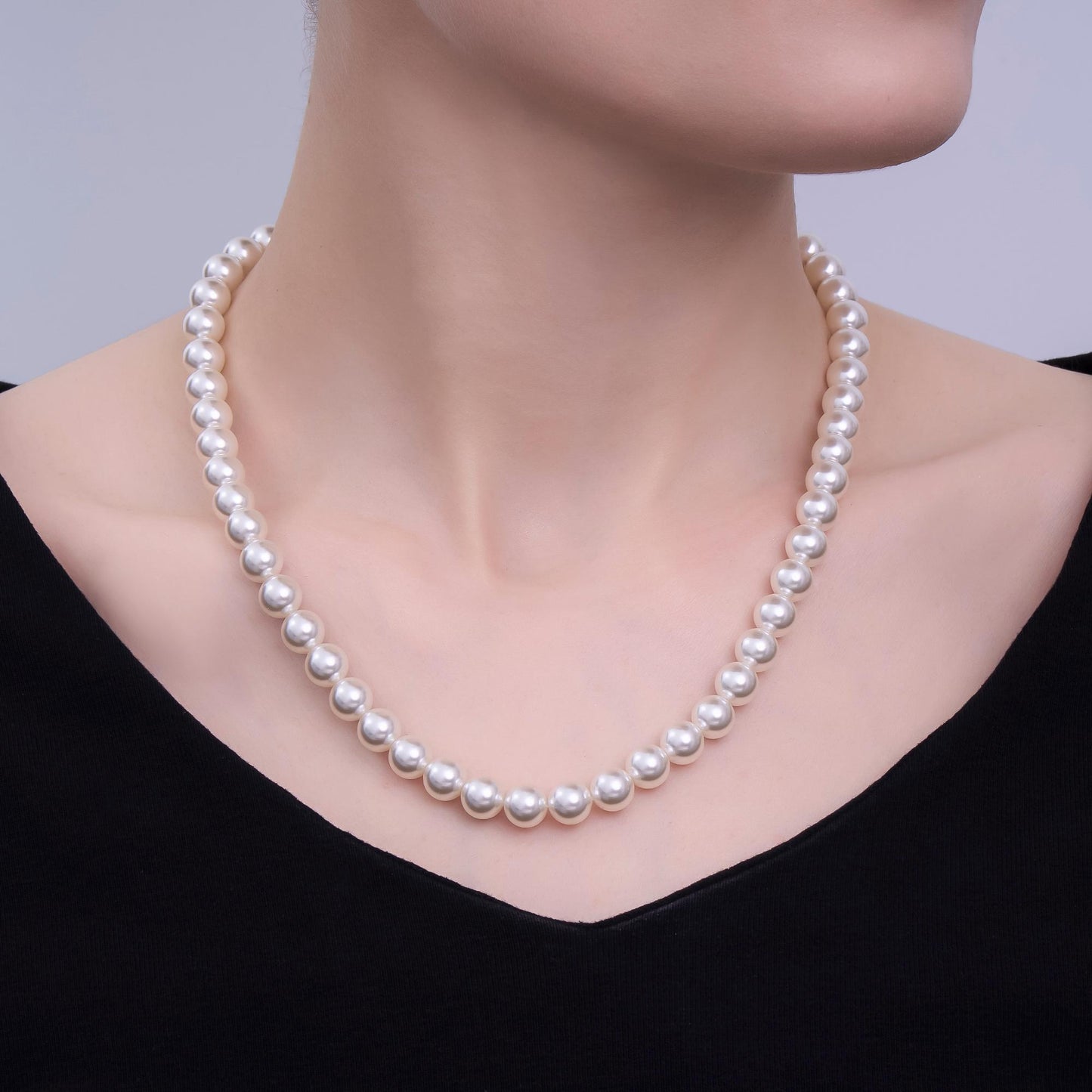 Handcrafted White Shell Pearl Necklace 17 inch + 2 inch extender for Layering minimalist Jewelry Making Supply WA2853