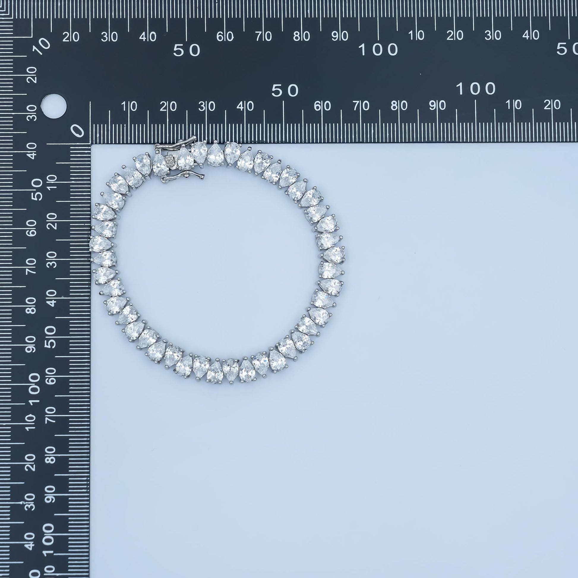 Chunky Tear Drop CZ Tennis Bracelet, Gold Silver Tennis Bracelet 7.5 inch WA-3140