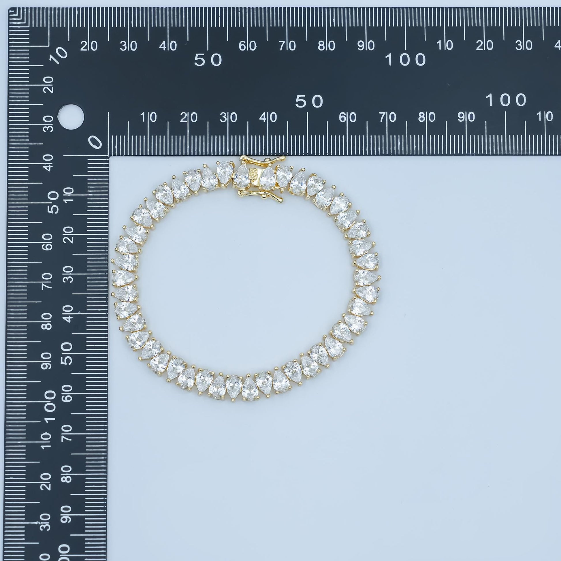 Chunky Tear Drop CZ Tennis Bracelet, Gold Silver Tennis Bracelet 7.5 inch WA-3140