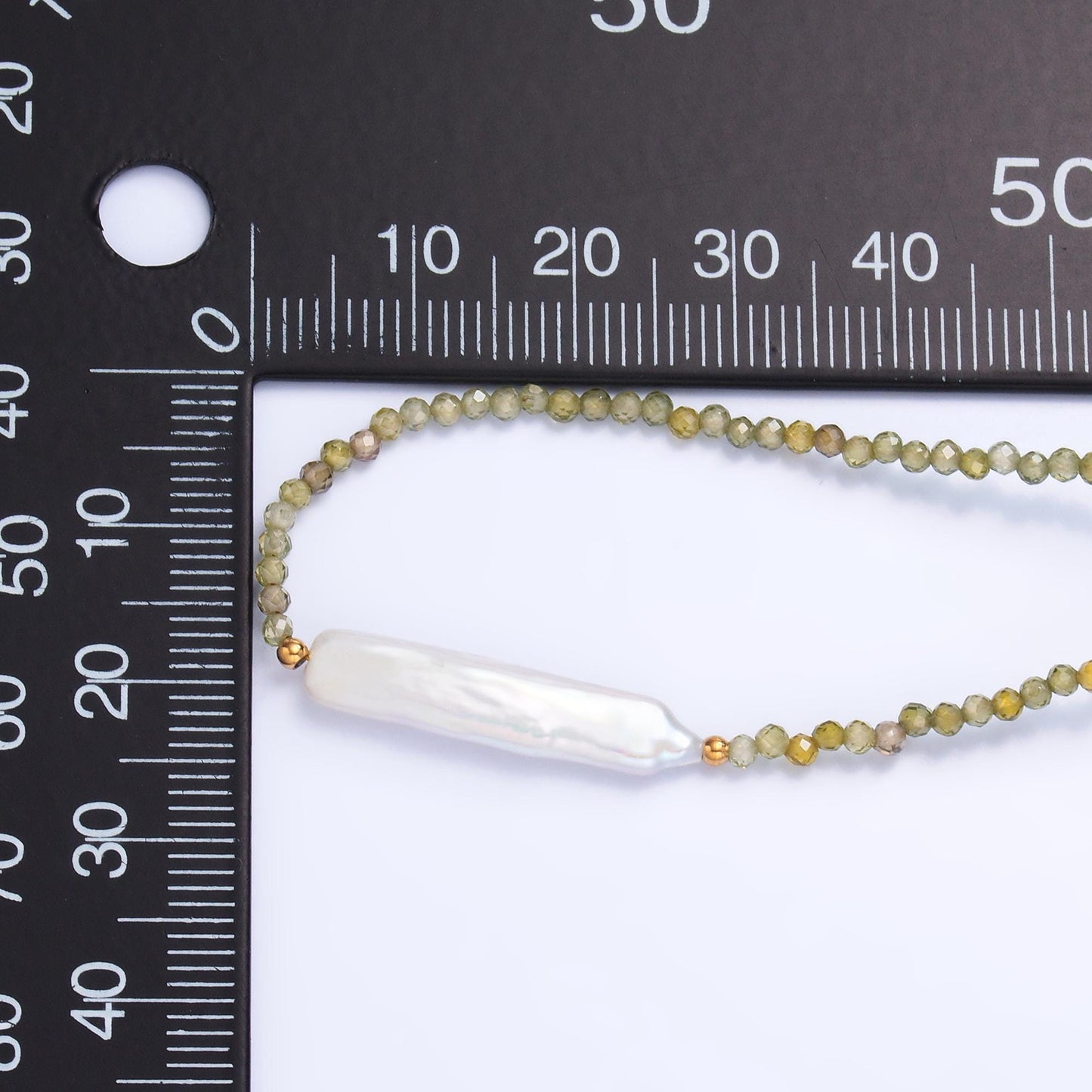Dainty Green Bead Necklace Pearl Summer Necklace For Women- Boho Surfer Everyday Necklace wa3105