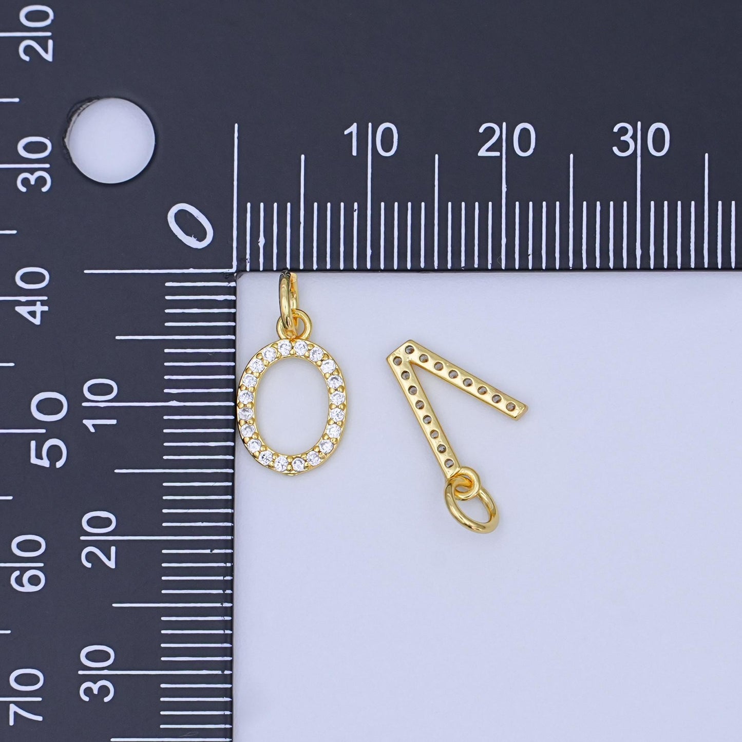 24k gold filled Love Charm Micro Pave CZ Word for bracelet necklace component add on charm | N-044