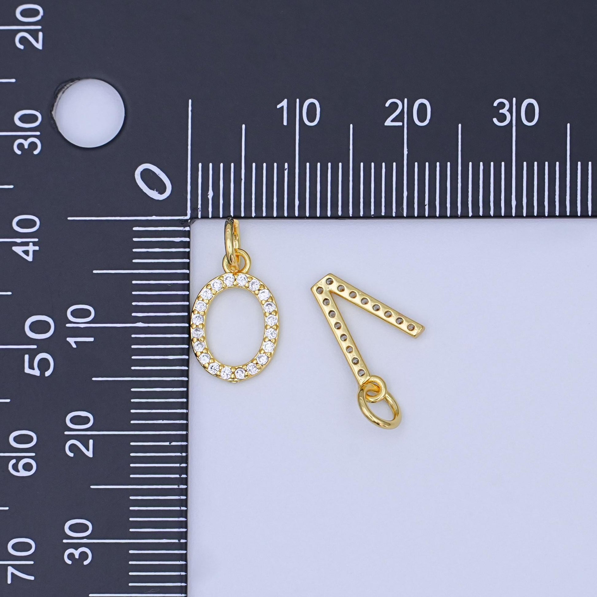 24k gold filled Love Charm Micro Pave CZ Word for bracelet necklace component add on charm | N-044