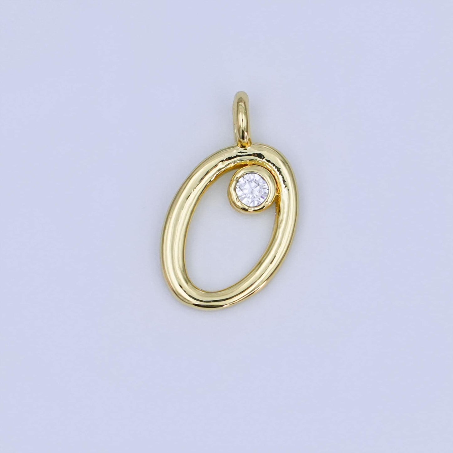 24k gold filled Cursive Love Charm Micro Pave CZ Word for bracelet necklace component add on charm | N-047