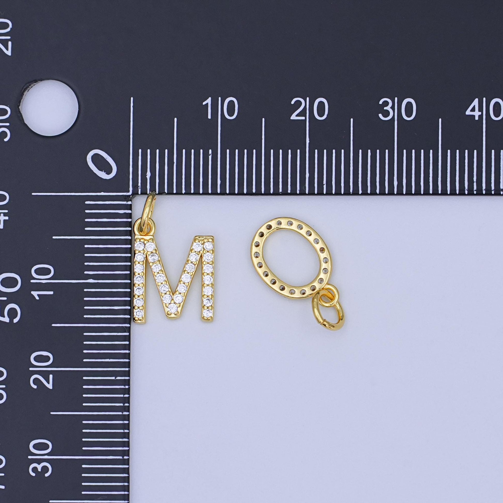 24k gold filled MOM Charm Micro Pave CZ Word for bracelet necklace component add on charm | N-045