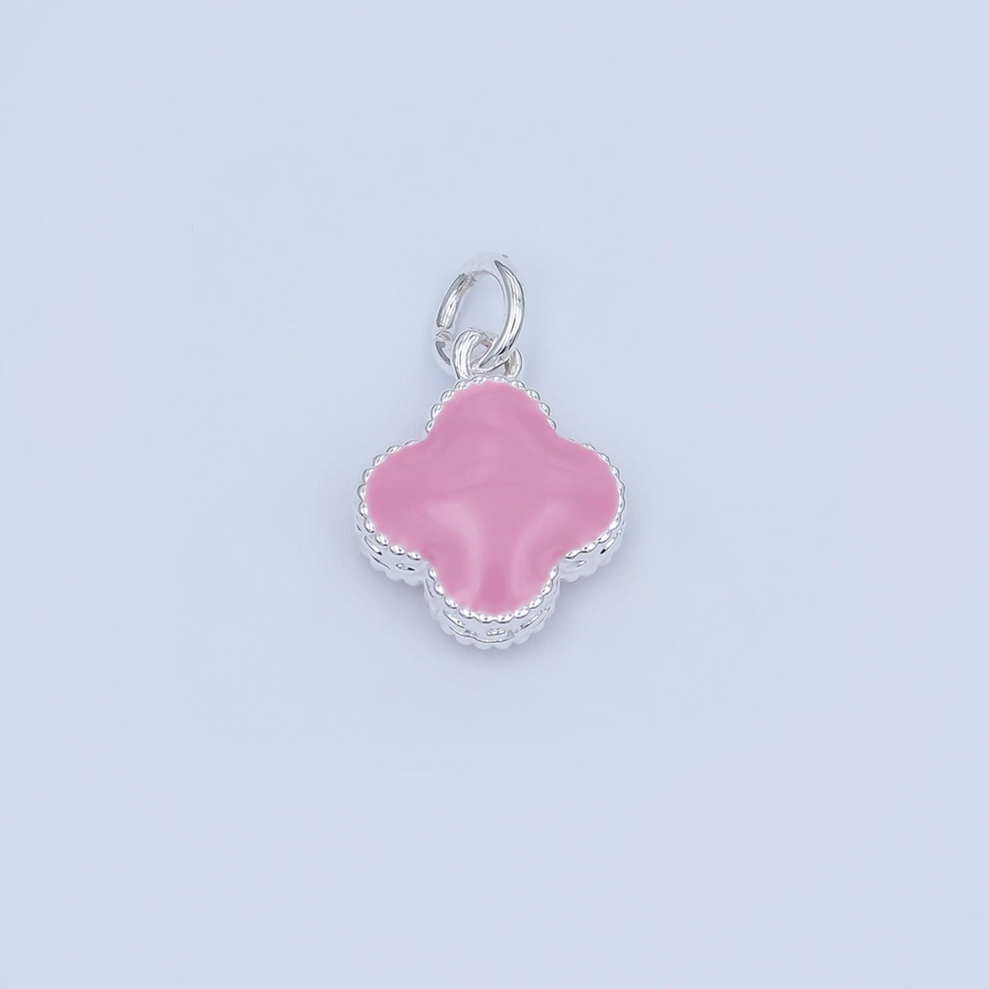 Gold Clover Charm 14K Gold Filled Colorful Enamel Quatrefoil Pendant Lucky Charm | C-693