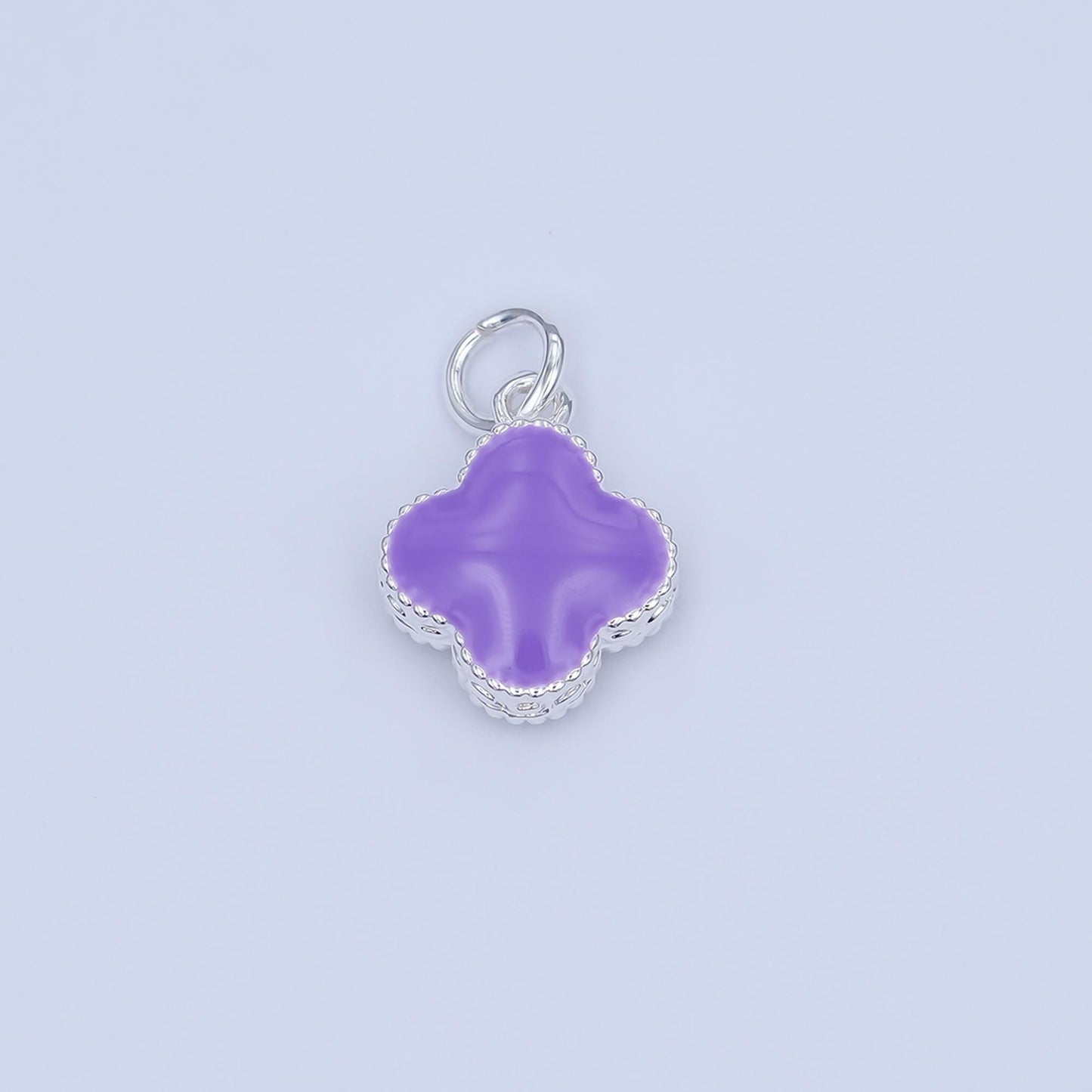 Gold Clover Charm 14K Gold Filled Colorful Enamel Quatrefoil Pendant Lucky Charm | C-693