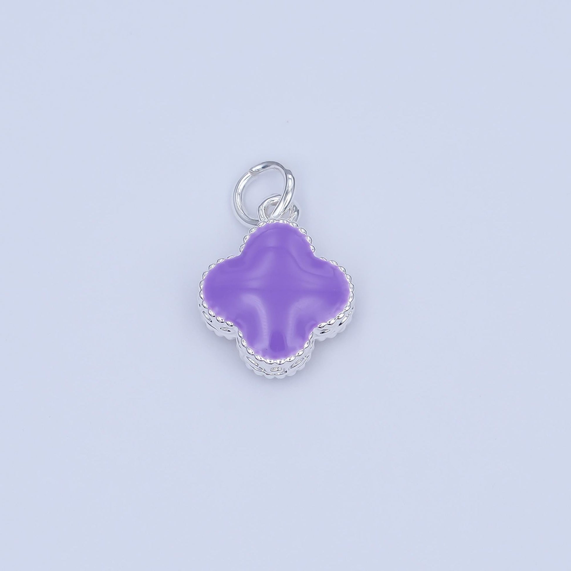 Gold Clover Charm 14K Gold Filled Colorful Enamel Quatrefoil Pendant Lucky Charm | C-693