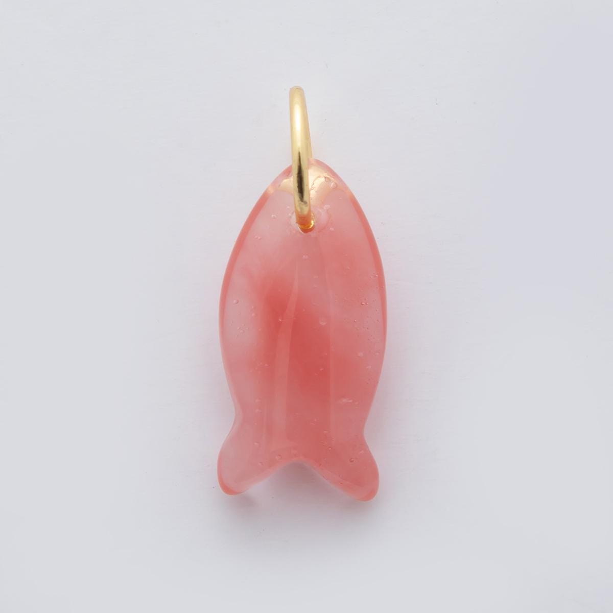 Natural Gemstone Fish Pendant Dainty Fish Stone Charm for Necklace Bracelet Jewelry Making Supply 18k Gold Filled Charm C317