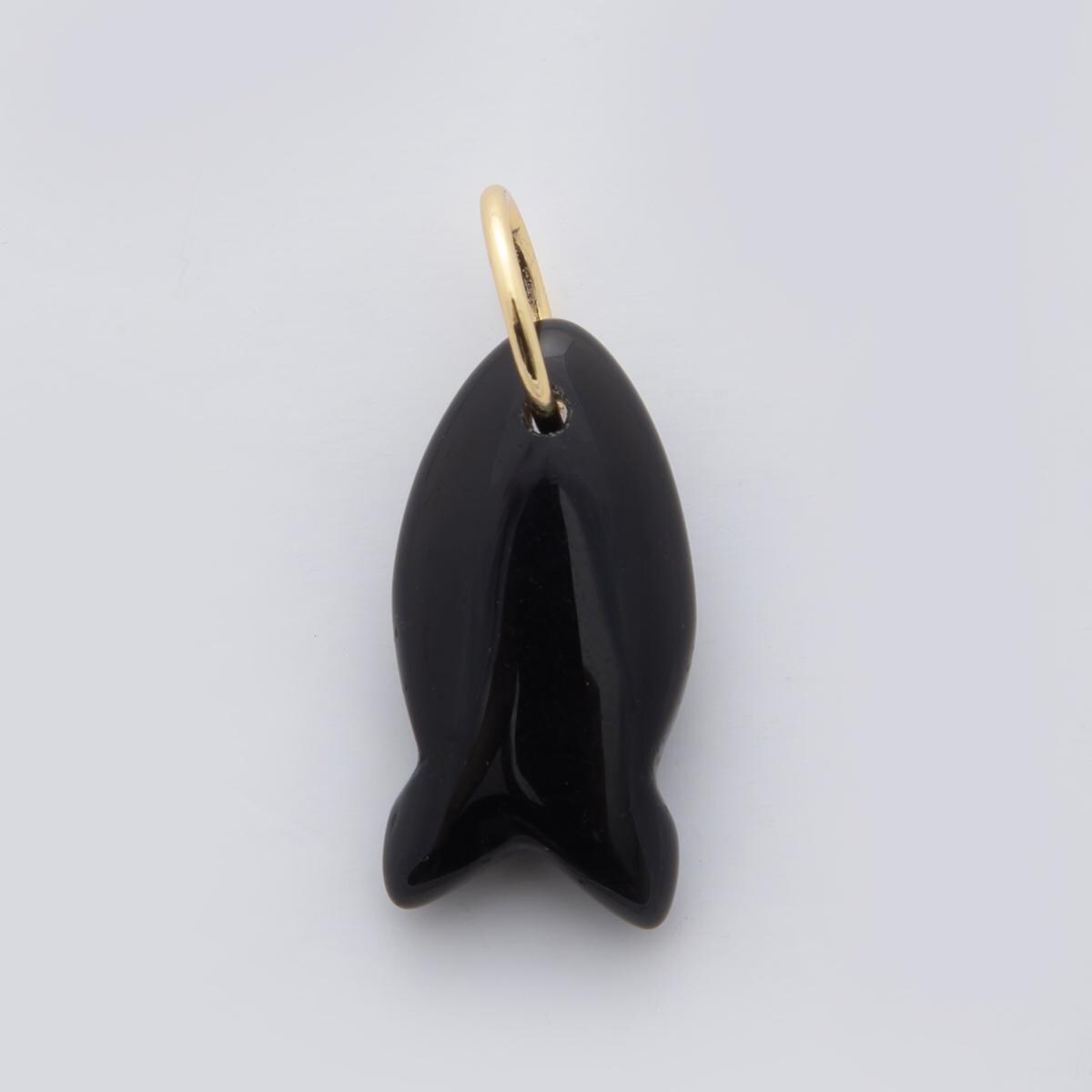 Natural Gemstone Fish Pendant Dainty Fish Stone Charm for Necklace Bracelet Jewelry Making Supply 18k Gold Filled Charm C317