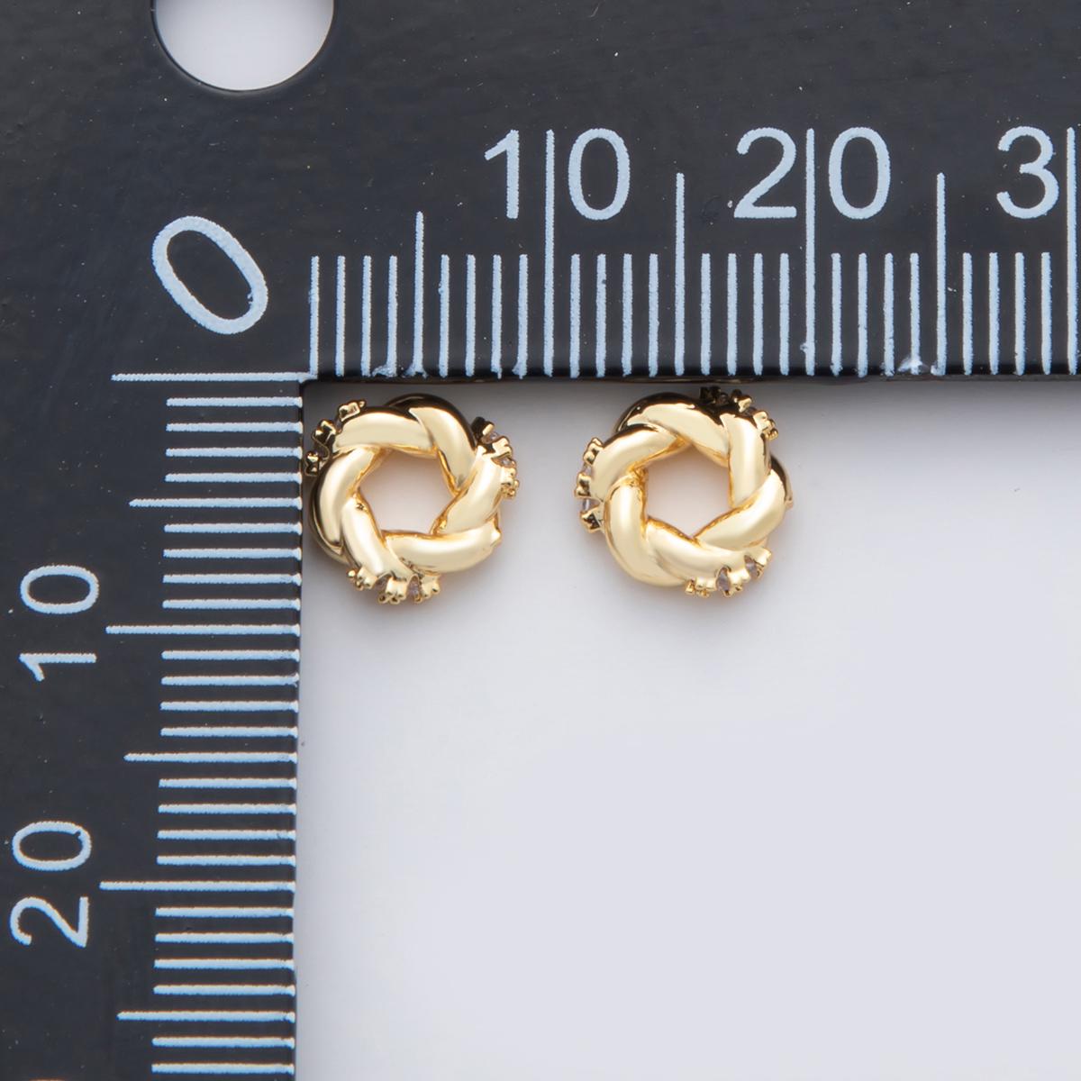 18K Gold Filled 8mm CZ Cluster Twist Croissant Bead Spacer | B733