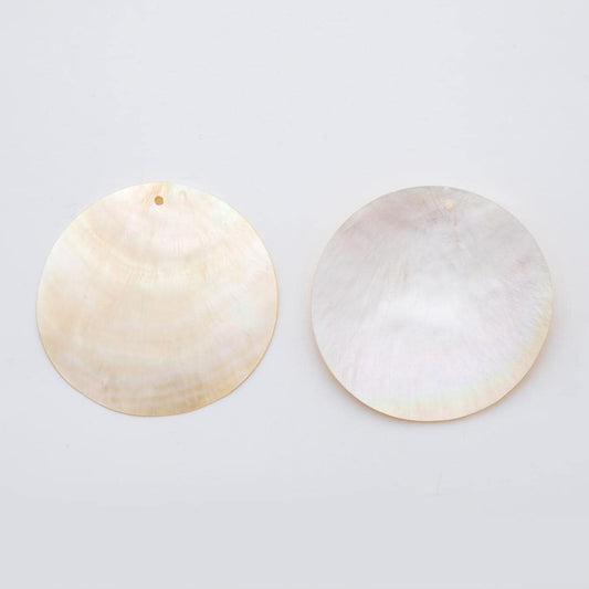 1x Natural Round White MOP mother of pearl shell Coin disc pendant for Mermaid Beach Under the Sea Jewelry Inspired One of a Kind Z-1164