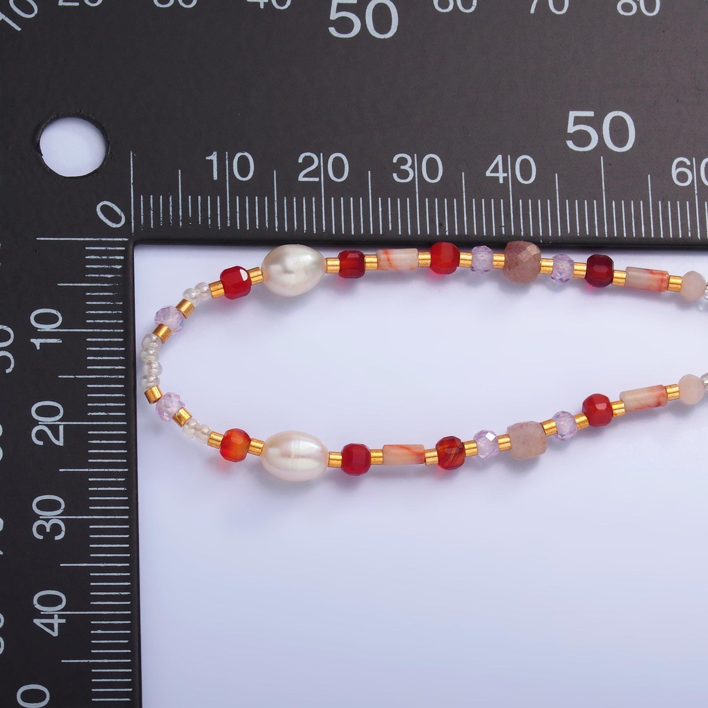 Handmade Colorful Beaded Pearl Necklace – Layered Glass Seed Beads with Freshwater Pearls & Gold Heart Charm, Handmade Boho Jewelry WA-3099