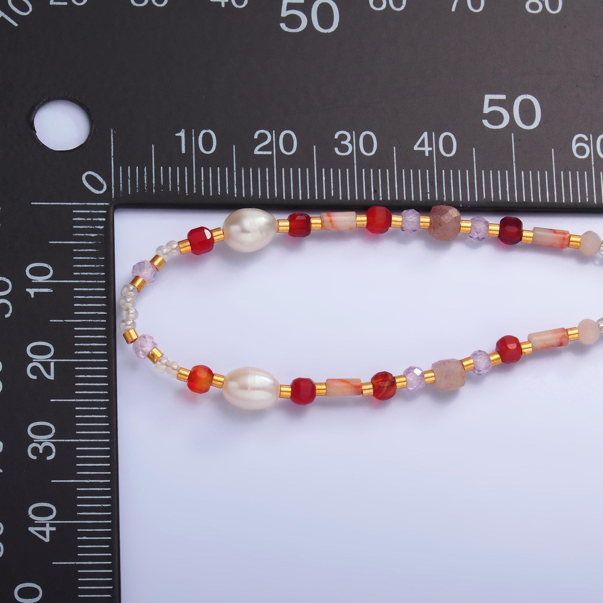 Handmade Colorful Beaded Pearl Necklace – Layered Glass Seed Beads with Freshwater Pearls & Gold Heart Charm, Handmade Boho Jewelry WA-3099