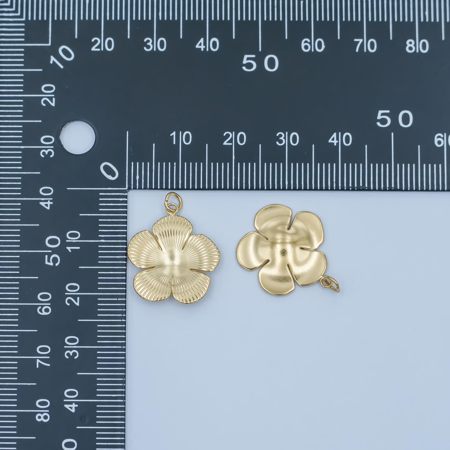 Stainless Steel Flower Charm Radiant Charm for Necklace Earring Component Hibiscus Pendant | P-791