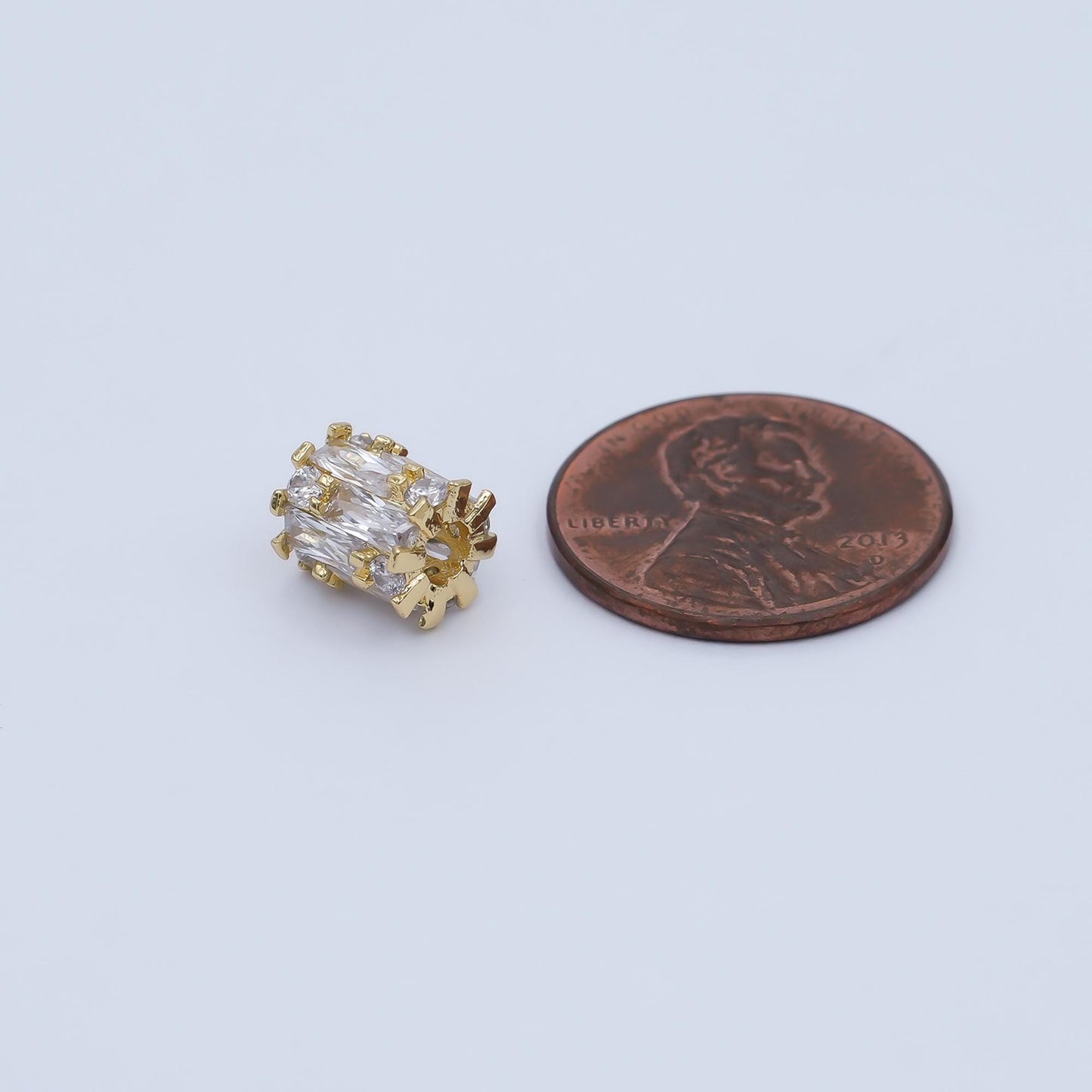 1pc 24k gold Filled Tube beads spacer beads, for diy jewelry making charms beaded bracelet Baguette cz beads B-337