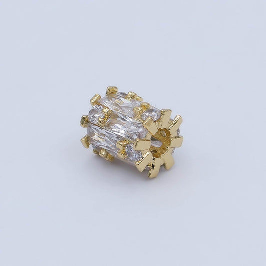 1pc 24k gold Filled Tube beads spacer beads, for diy jewelry making charms beaded bracelet Baguette cz beads B-337