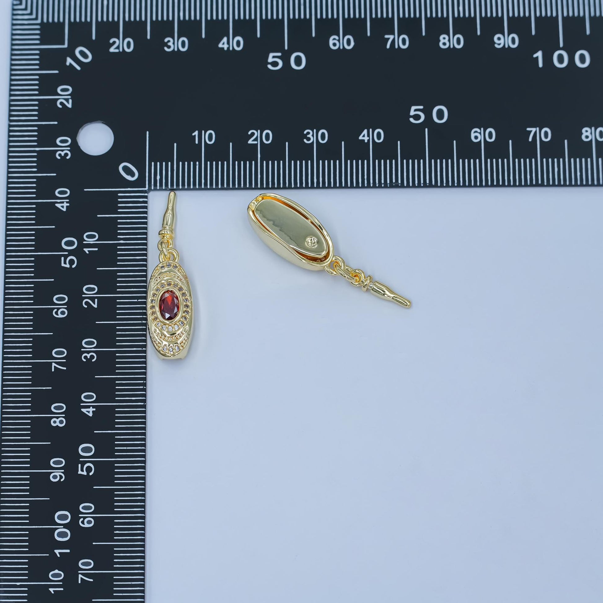 Micro Pave Bean Clasp, Push in Clasp, Push in Clasp Connector with Rings CZ Design Bean Shape Clasp, Simple Gold Clasp Connector Z1100