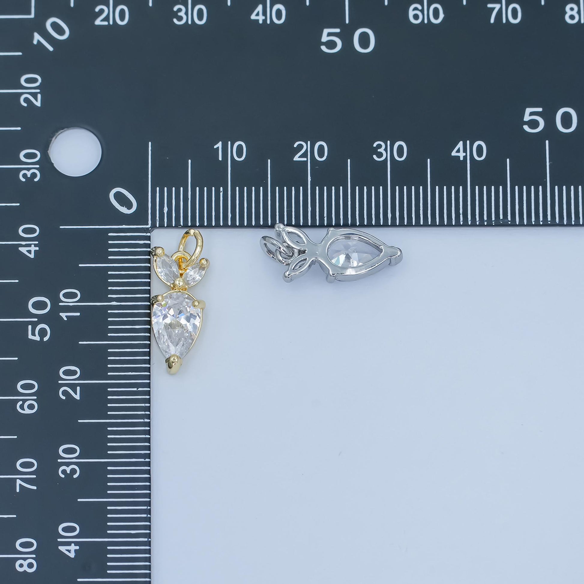 24K Gold Filled Clear CZ Carrot Charm in Gold & Silver Easter Jewelry Inspired | C864