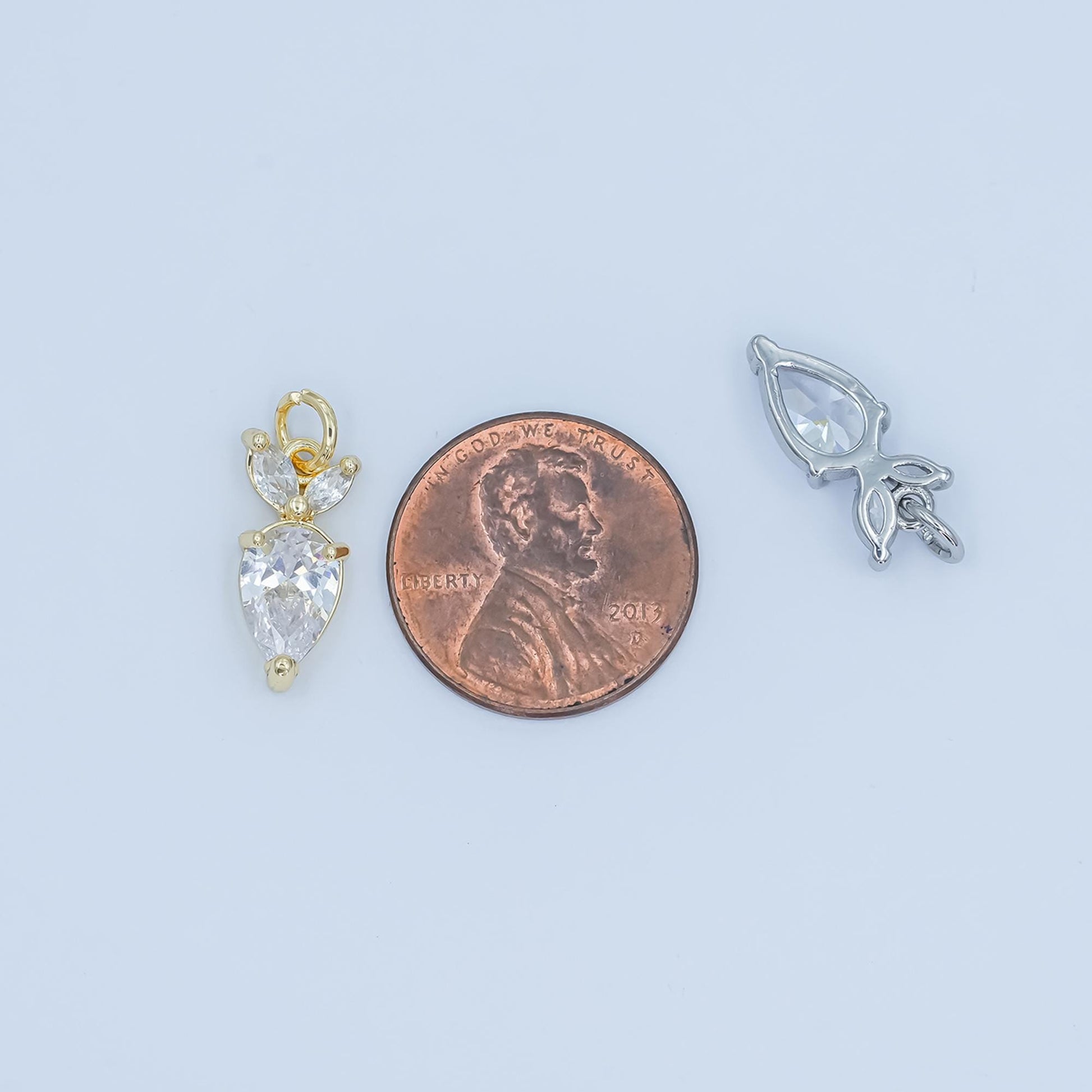 24K Gold Filled Clear CZ Carrot Charm in Gold & Silver Easter Jewelry Inspired | C864