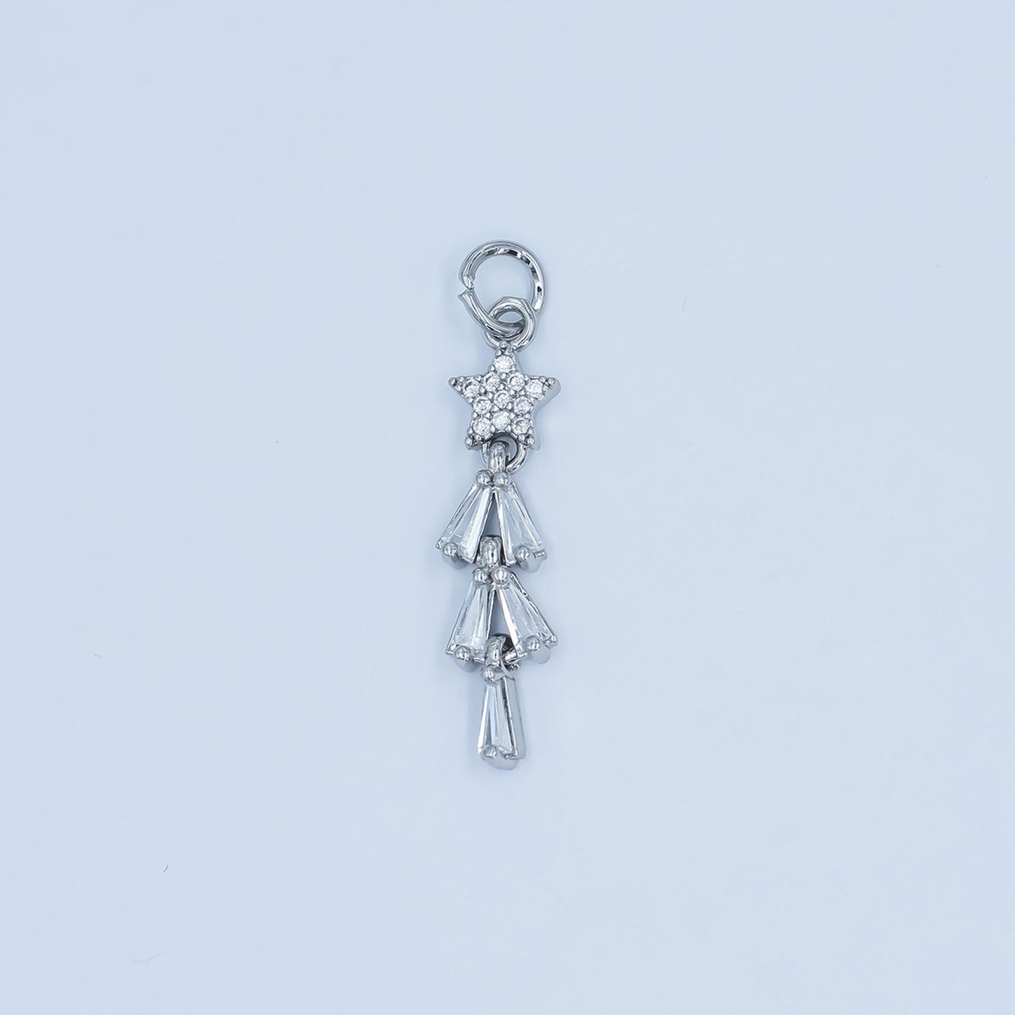 Mini Starburst Dangle Pendant Charm in Silver or Gold - Sparkling Star Drop Necklace Charm - Celestial Jewelry Making Supply C-878