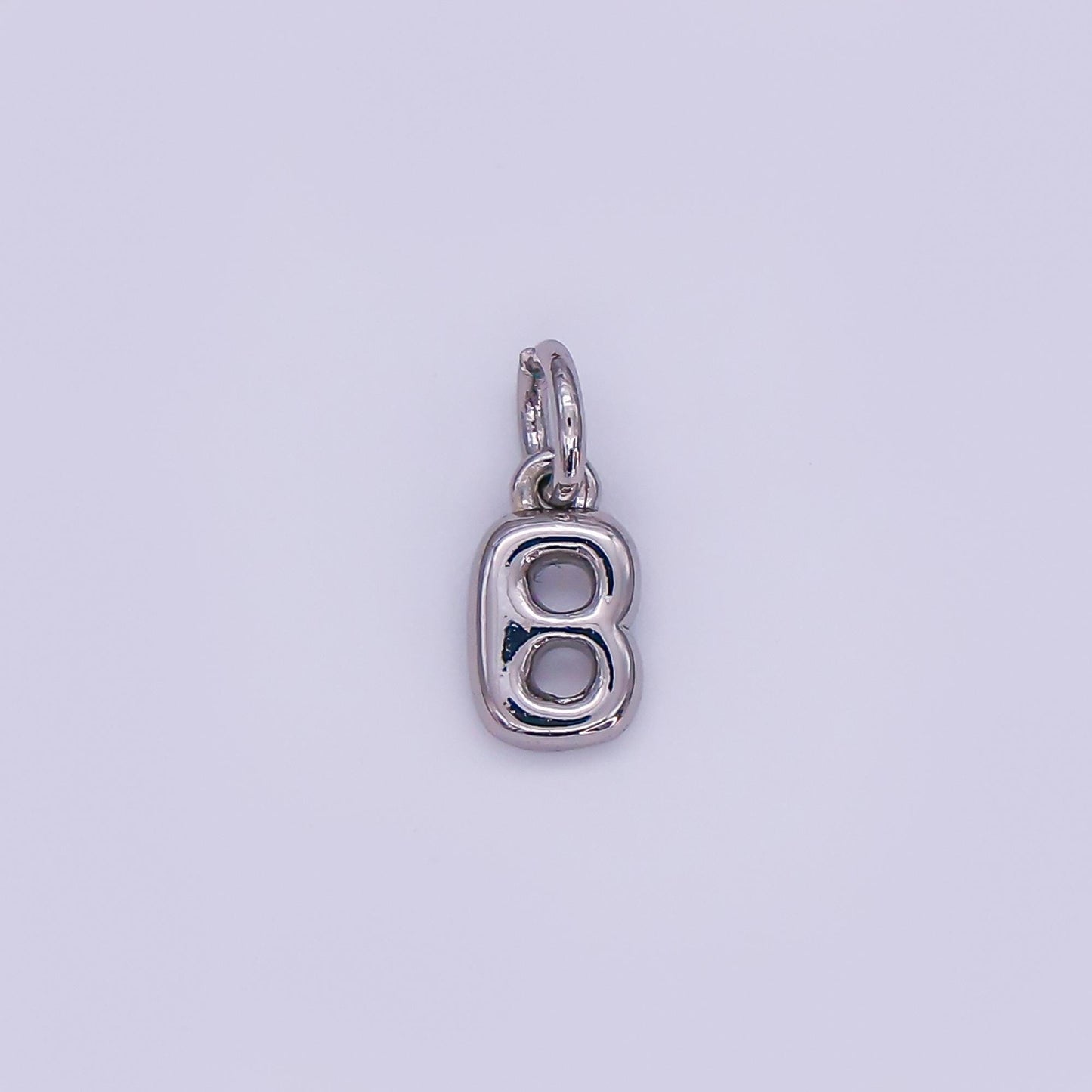 Mini Silver alphabet balloon initial charm dainty puffy letter charm Bracelet necklace bubble font style necklace bracelet A029