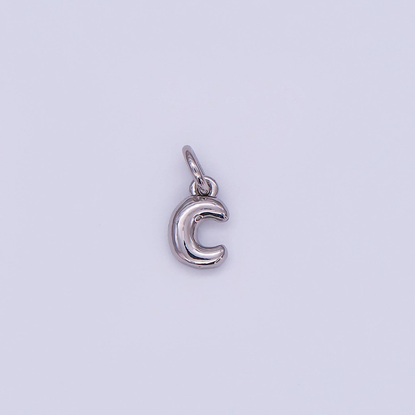 Mini Silver alphabet balloon initial charm dainty puffy letter charm Bracelet necklace bubble font style necklace bracelet A029