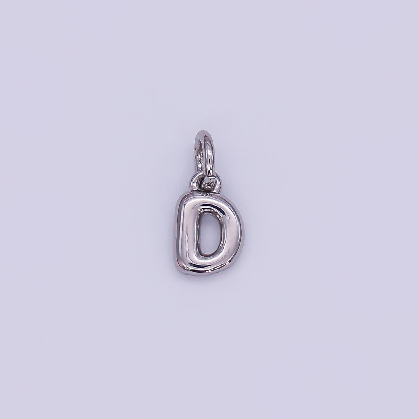 Mini Silver alphabet balloon initial charm dainty puffy letter charm Bracelet necklace bubble font style necklace bracelet A029