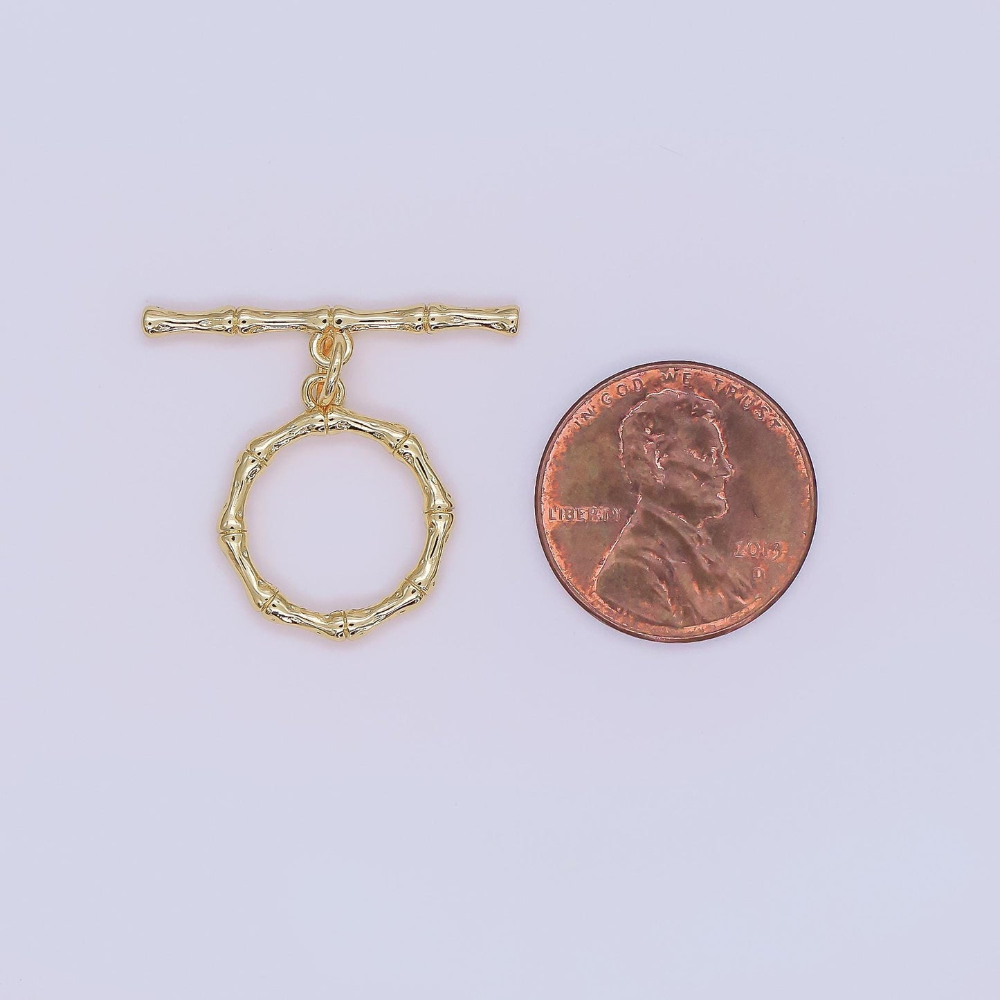 Gold Filled Bamboo Toggle Clas T-Bar Bamboo Style Closure Minimalist Clasp for Necklace or Bracelet, Jewelry Findings Z-1108