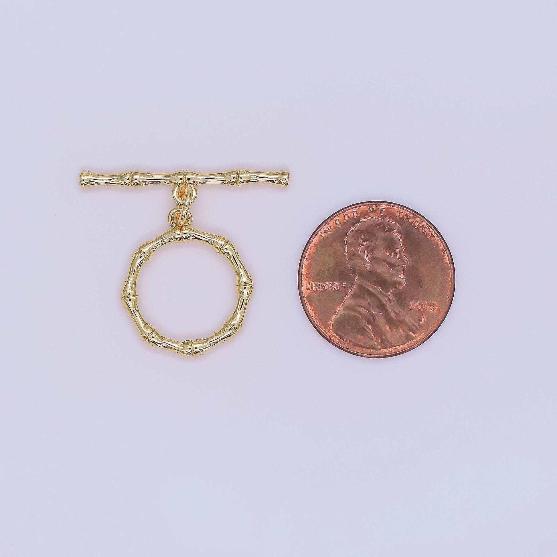 Gold Filled Bamboo Toggle Clas T-Bar Bamboo Style Closure Minimalist Clasp for Necklace or Bracelet, Jewelry Findings Z-1108