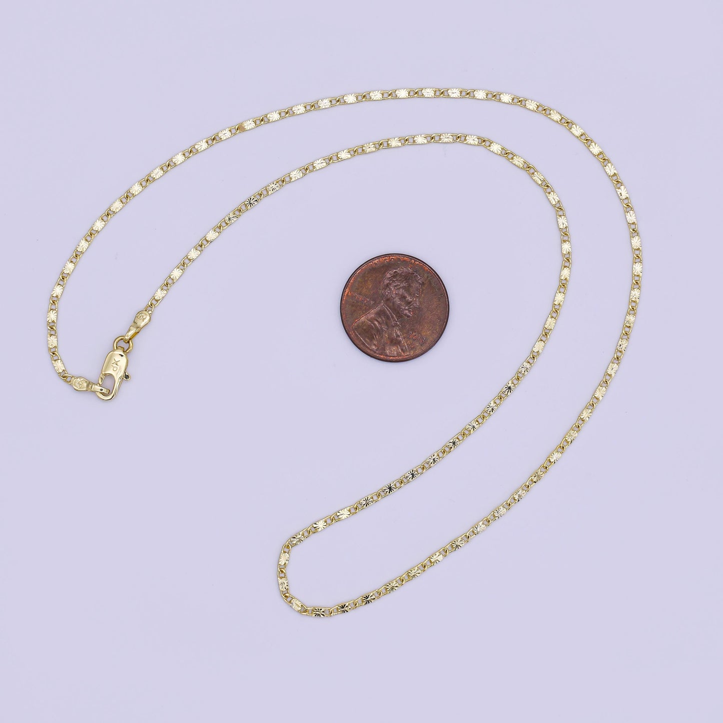 14K Gold Filled 1.7mm Sunburst Chain Link 18 Inch Necklace | WA-3155