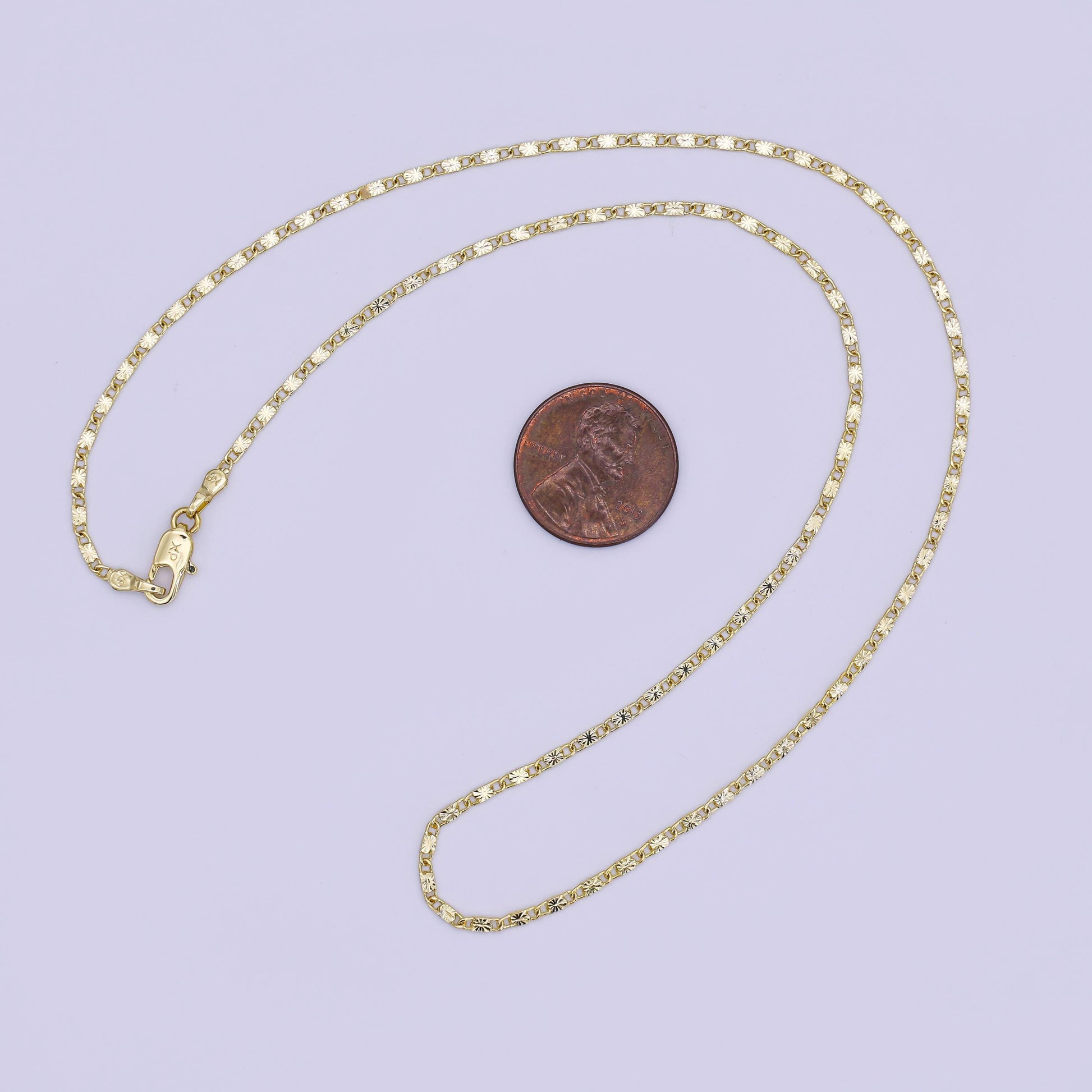 14K Gold Filled 1.7mm Sunburst Chain Link 18 Inch Necklace | WA-3155
