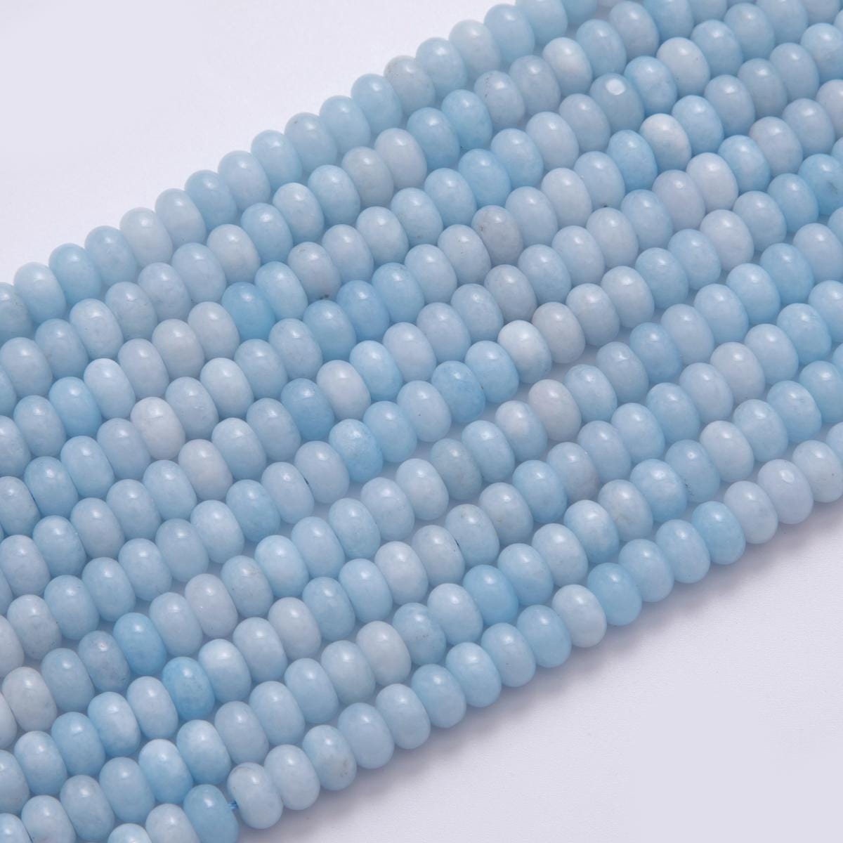 Natural Light Blue smooth rondelles beads Stone beads 8x5mm strand Gemstone WA-020
