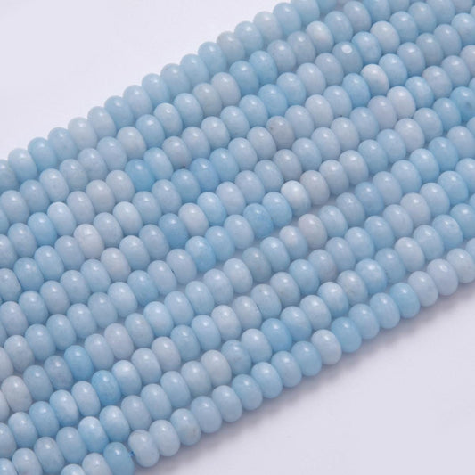 Natural Light Blue smooth rondelles beads Stone beads 8x5mm strand Gemstone WA-020