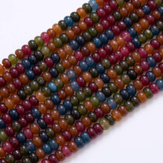 8mm Multicolor Dark Natural Gemstone Bead Strand Finding | WA-039