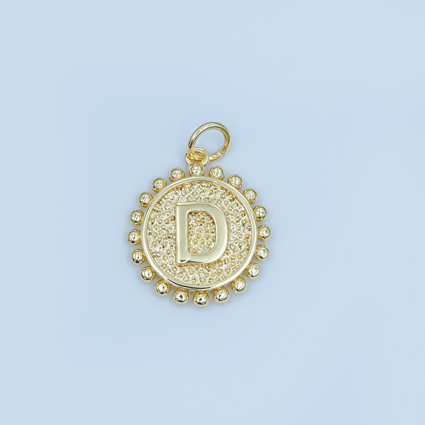 Double Sided Charm 24k gold filled initial coin letter charm alphabet letter medallion pendant for personalized jewelry making A292