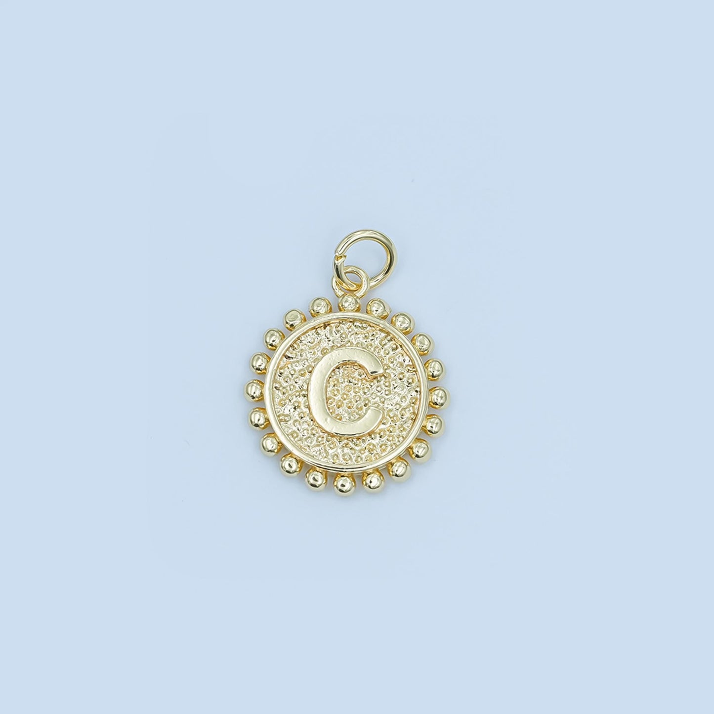 Double Sided Charm 24k gold filled initial coin letter charm alphabet letter medallion pendant for personalized jewelry making A292