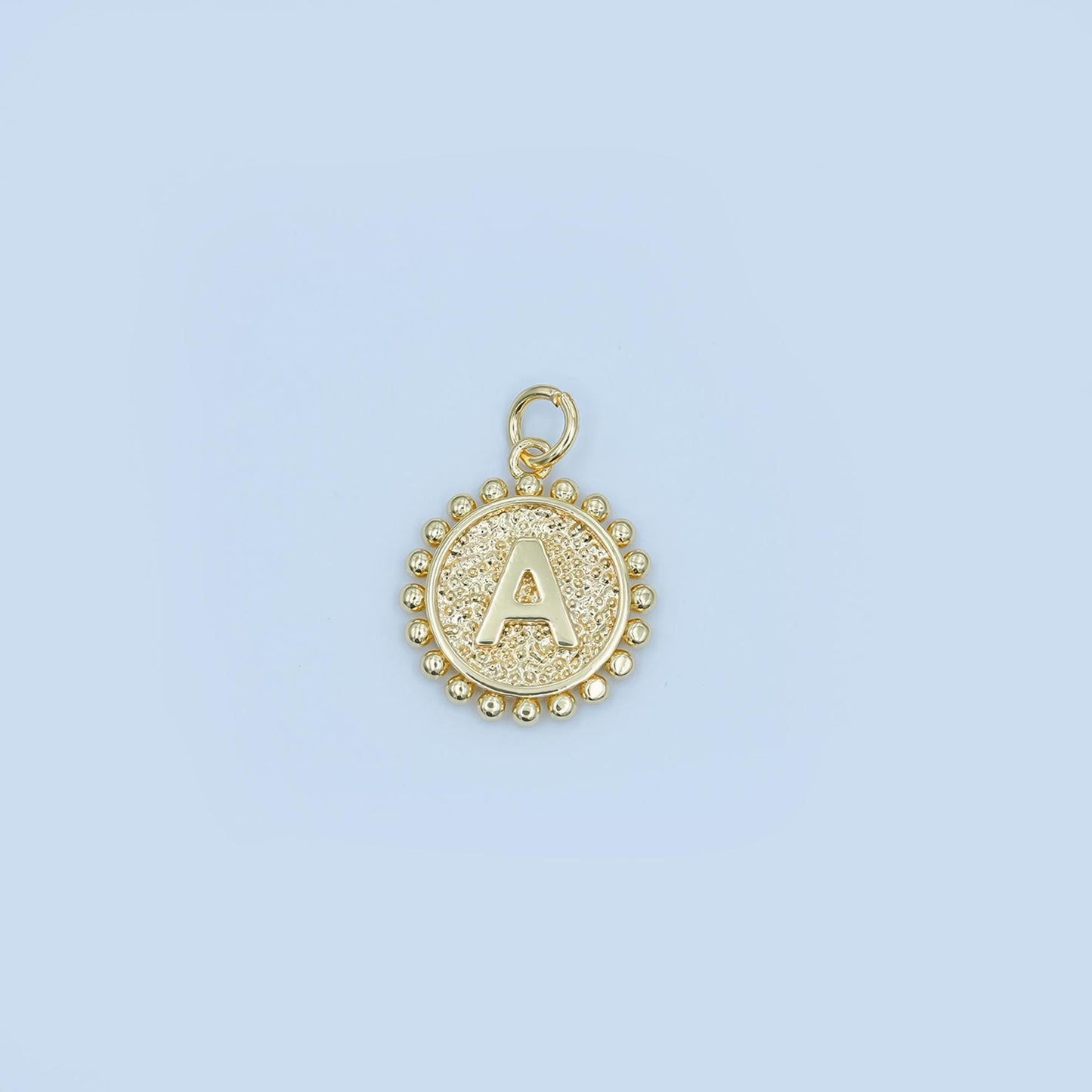 Double Sided Charm 24k gold filled initial coin letter charm alphabet letter medallion pendant for personalized jewelry making A292